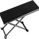 EASTROCK Guitar Foot Stool Height Adjustable Folding Guitar Foot Rest Made of Solid Iron Guitar Foot Stand for Classical Guitar (5-level adjustment, Black)