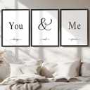 Houmury Set of 3 Framed Wall Decor Farmhouse Wall Art You & Me Always and Forever Vintage Bedroom Wall Decors 12x16 (White)