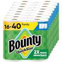 Bounty Paper Towels Quick Size, White, 12 Family Rolls = 40 Regular Rolls