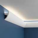 Pushglossy 9Pcs 47.24(Total 35.4 Ft) Ceiling Crown Molding with LED Duct Kit for Seamless Ambient Accent Lighting Waterproof Channel for LED Trim Moulding Strip Installation