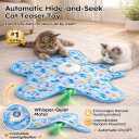Rotating Interactive Cat Toys with Squeaker for Interactive Playing, Anxiety Relief Boredom Rechargeable Automatic Moving Concealed Feathers Toys Touch Activated for Indoor Adult Cats and Kittens