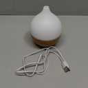 SALKING Essential Oil Diffuser, 100ml Small Aromatherapy Diffuser with Auto Shut-Off Function, Ultrasonic Diffusers for Essential Oils, Cool Mist Humidifier with Warm White Lights, for Office Home (White + Wooden Grain)