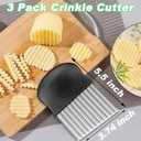 Suuker Crinkle Cutter Pickle Slicer, 3 Pieces Versatile Potato Slicer for Fries, Stainless Steel Crinkle Cutter for Veggies, Manual Food Wavy Chopper Slicer for Carrot Chopper