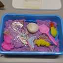 Volmop Sensory Bin for Girl, Play Sand Art Kit with Sandbox, 3.3lb Color Sand, Mermaid Tactile Sensory, Christmas Birthday Gift for Girl Toddler Ages 3-8 (Blue)