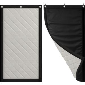 JaneTech Soundproof Curtain 82.6" x 47.2", Heavy Duty Sound Dampening Curtain with Grommets & Wall Hooks, Multi-Layer Acoustic Curtain for Noise Reduction & Light Blocking, Black, Single Curtain