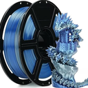 FLASHFORGE Silk PLA Gradient Silver  to Blue Filament, Silk Multicolored Color Change 3D Printing Filament, Silver Blue Shiny Fast Color-Changing Each 8M Gradually, Silky Texture & Ultra-High Glossiness