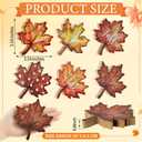 6 Pcs Fall Wooden Leaves Decorations Farmhouse Thanksgiving Table Decor Vintage Harvest Tabletop Decoration Wooden Maple Leaves Centerpiece for Thanksgiving Fall Party (Stylish)