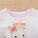 Cute Giraffe + Zebra With Floral Print Long Sleeve Baby Girl Clothes White Jumpsuit For Baby One-Piece Romper (White)