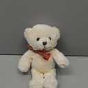 11.4 Small Teddy Bear with Heart Cute White Teddy Bear Stuffed Animals Soft Stuffed Bear Plush Bear Plushie Toys Gifts for Girlfriend Boyfriend Kid