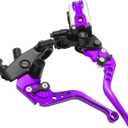 Universal Motorcycle 7/8" 22mm Handlebar Brake Master Cylinder Clutch Lever CNC Left & Right Set Compatible with Honda Kawasaki Suzuki Yamaha Piston Diameter 12.7mm (Purple)