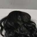 morvally Short Black Wavy Bob Wig with Bangs for Women 16 Inches Natural Synthetic Hair Wavy Wigs