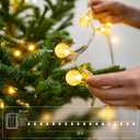 Metaku Globe Fairy Lights Battery Operated 33ft 80LED String Lights with Remote Waterproof Indoor Outdoor Hanging Decorative Christmas Lights for Home Party Patio Garden Wedding
