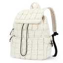 CLUCI Puffy Quilted Backpack for Women, Casual Lightweight Daypack for Women Travel (Beige)
