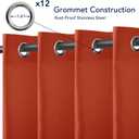 PureFit Outdoor Curtains for Patio Waterproof Weatherproof, UV Resistant Outside Curtains for Gazebo, Front Porch, Pergola, Sun Blocking Privacy Curtain, 100W x 120L inch, 1 Panel, Red Clay