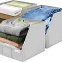 Trapezoid Closet Bins for Shelves  12x12x10 Fabric Storage Baskets, Closet Organizers Bins, Open Front Fabric Baskets, Collapsible Organizer Boxes for Clothes, Linen  Light Gray, 3 Pack