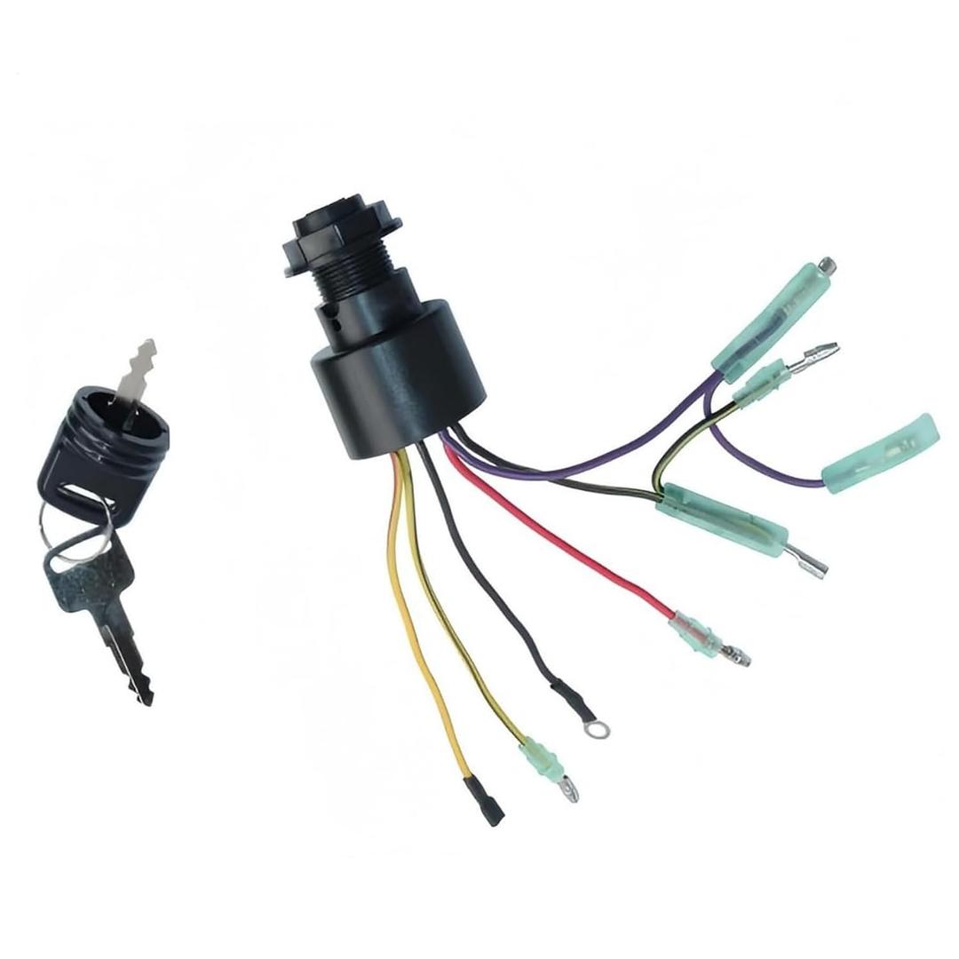87-17009A5 Boat Ignition Switch with Push to Choke & Keys, 3 Position Off-Run-Start 6 Wire, Compatible with Mercury Mariner Outboard Motor 87-17009A2 Replaces Sierra MP41070