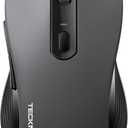 TECKNET Wireless Bluetooth Mouse, [USB + BT1 + BT2] Silent Click,4Way Scroll Wheel Wireless Mouse for Laptop, FullSize, 4800 DPI Computer Mice, Dual Mode for Laptop, PC, iPad, MacBook  Grey