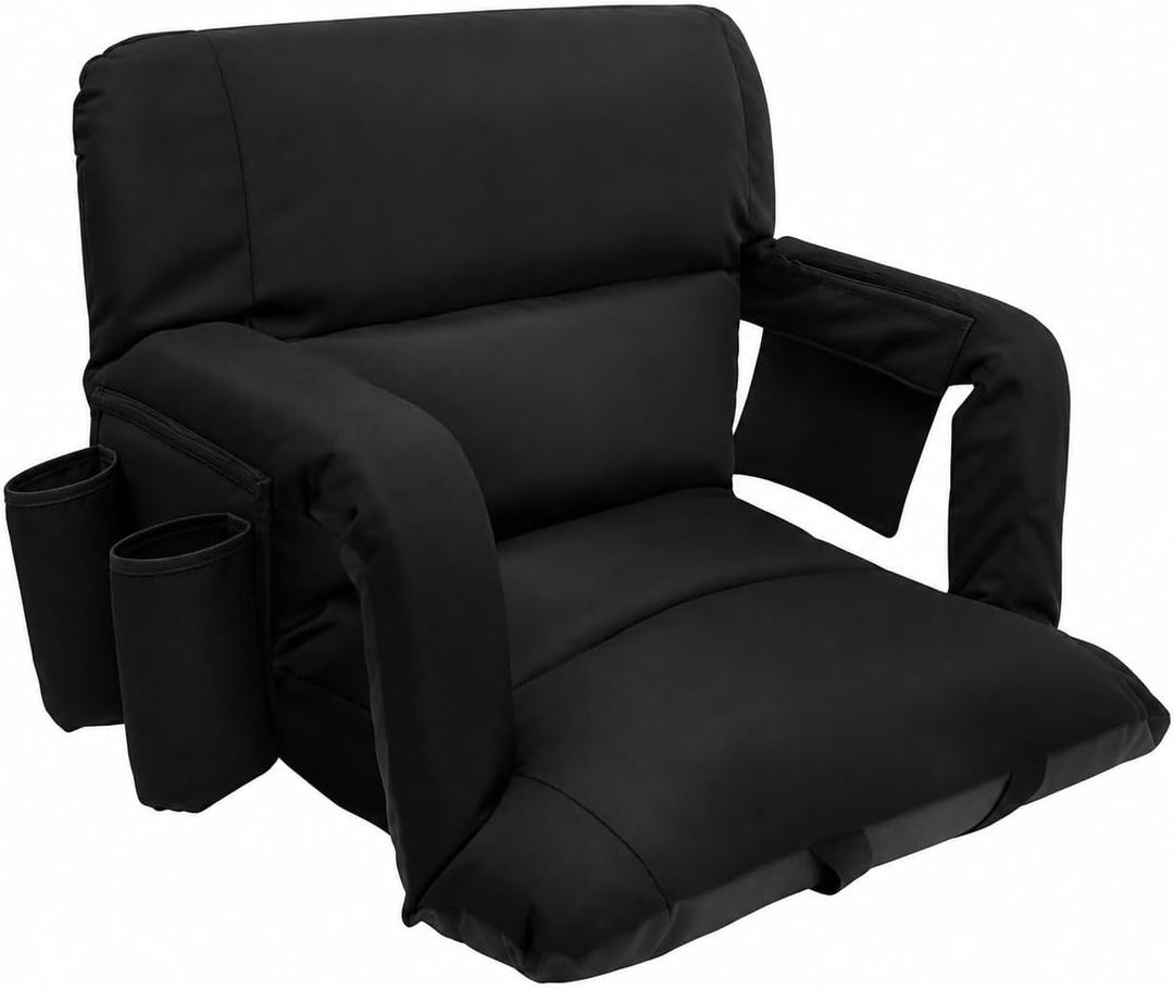 Aventorixis Wide Stadium Seats with Back Support 1Pc 25" Wide Black