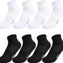 Boys Socks Girls Cushioned Athletic Socks Cotton Mesh Quarter Sock Youth Sport Ankle Sock 4/8 Pairs