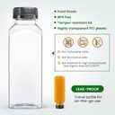 24 PACK, 12 OZ Reusable Plastic Juice Bottles with Caps, Plus 24 Labels & 2 Silicone Funnels - Clear Juicing Bottles for Juice, Smoothies, Ginger, Tea, Coffee - Food Grade & Leakproof Travel Bottles