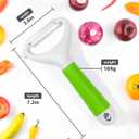 2 x Li&Zhao Potato Peelers - Y-Shaped Potato Peelers with Non-Slip Silicone Handle, Vegetable Peelers for Kitchen, Doesnt Ruin Manicure Silky Effortless Peel Potatoes, Carrots, Apples, Veggies and More (Green)