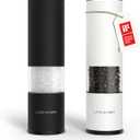 LARS NYSM Salt and Pepper Grinder Set Manual, Stainless Steel Salt and Pepper Mills with Adjustable Ceramic Grinder I Design Spice Shakers (Black/White)