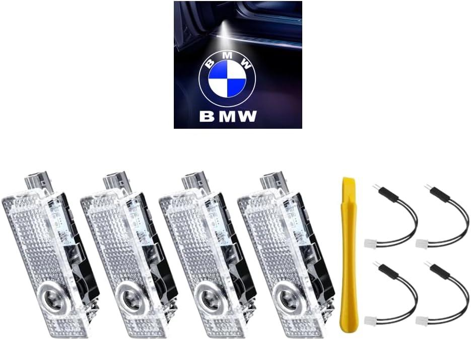 4 Pack Never Fade HD Car Door Lights Logo Projector LED Welcome Lights Accessories, Compatible with BMW X1/X2/X3/X4/X5/X6/X7, M, Z, and GT Series Models