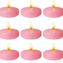 Pink Floating Candles 3 inch 9 Pack - Floating Candles for centerpieces - Wedding Decor - Burning Time 8-10 Hours