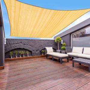 Garden EXPERT 16'x16' Sun Shade Sail Sand Large Square Canopy Sail Shade Cloth for Patio Garden Outdoor Backyard
