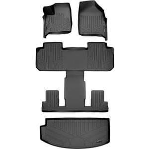 MAXLINER All Weather Custom Fit 2 Row & Cargo Liner Behind The 3rd Row Floor Mat Liner Set Compatible with 2018-2024 Buick Enclave