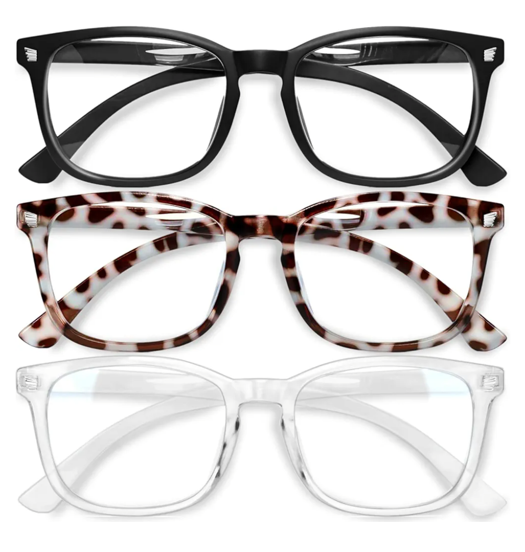 Gaoye Stylish Blue Light Glasses for Woman - Computer Glasses up to 99% Blue Light Blocking - Lightweight Frames - 3 pack