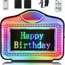 App Programmable LED Bottle Service Sign with Scrolling Message
﻿ RGB color changing vip letter presenter handheld light up board for nightclub, bar, party - includes 5 erasable markers ﻿