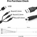 3 x Tonton Updated E Collar Charger for Mini Educator 300 400 ET-300 ET-400 ET-800 EZ-900 UL - 1200 Educator Dog Training Collars, Shock Collar Dual Lead Charging Cable Replacement Power Adapter Cord