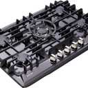 30 Inch Gas Cooktop, Built-in 5 Burners Stainless Steel Gas Stovetop LPG/NG Convertible Gas Stove Dual Fuel Gas Hob with Thermocouple Protection DM527-SA02B