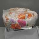 Joyreap 2 Pieces Floral Patchwork Quilt Set Twin, Orange n White Flowers Design, Smooth Soft Microfiber Quilt, Bedspread Bed Cover for All Season- 68x86 inches