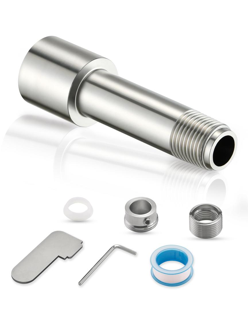 Tub Spout Adapter, Fits 3/4" IPS and 1/2" IPS Pipe, 1/2" Copper Pipe Compatible, Durable Kit for Both Diverter &Non-Diverter Types, 304 Stainless Steel, Lead-Free, Easy Installation