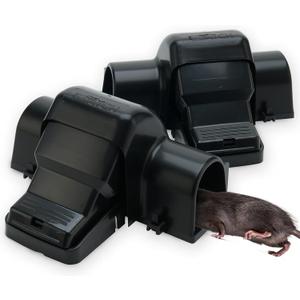 Rat Traps Indoor and Outdoor - 2 Pack Dual-Entry Large Rat Trap Outdoor and Indoor for Home, Garden and Restaurant with 99.9% Trap Rate | Easy to Use Rodent Traps with Safe Hands Free Design