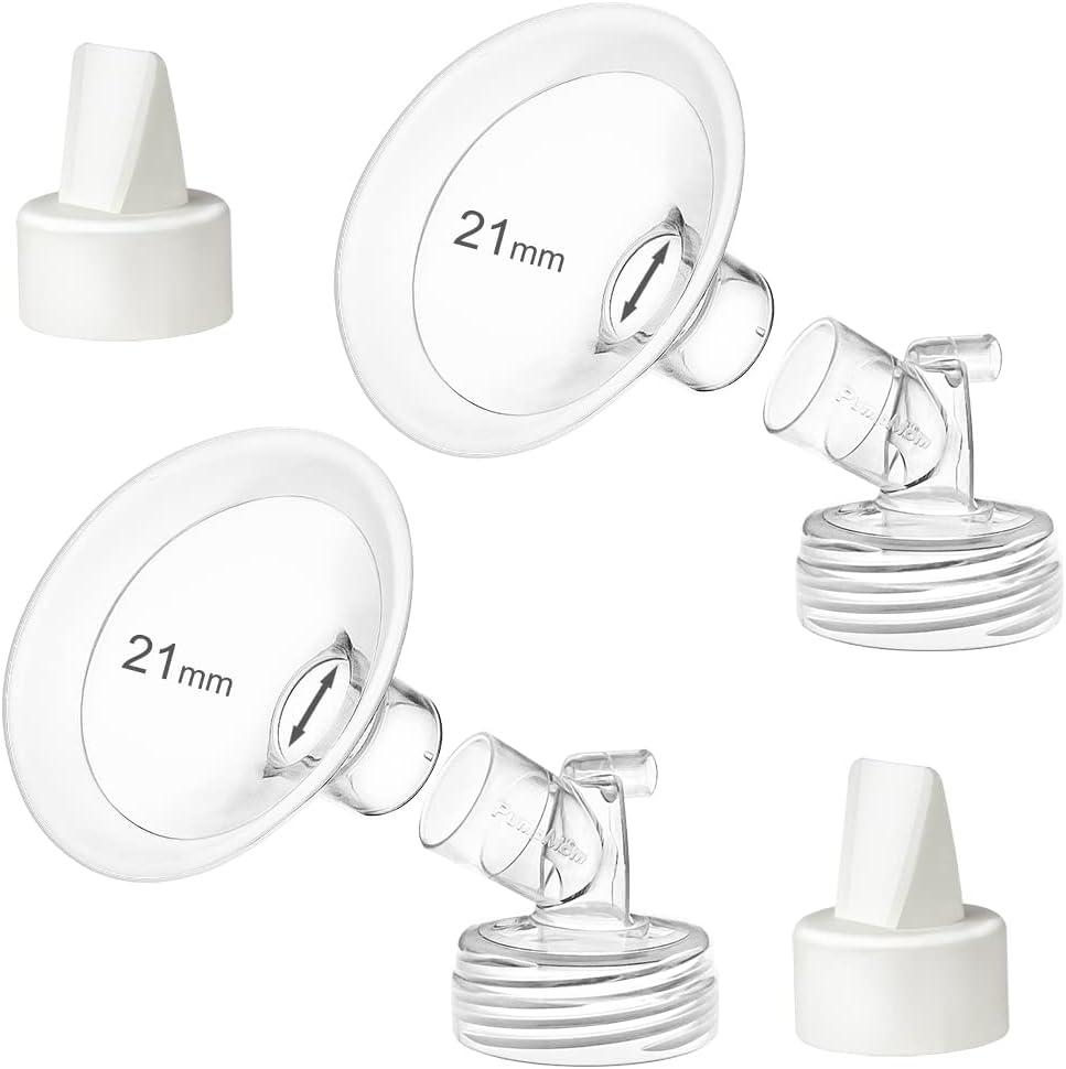 PumpMom-us 21mm Flanges Compatible with Spectra S2 S1 9 Plus Breast Pumps Accessories, Replacement Breast Shield for Spectra Pump Parts and 21 mm Flange