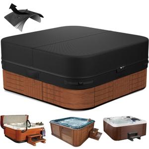 Outdoor Hot Tub Cover, 8585 Inch Heavy Duty SPA Cover Waterproof, Hot Tub Protector Cover Replacement Weatherproof Protection Cap (7'1" x 7'1" (Square))