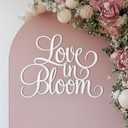 Love is in Bloom Sign for Backdrop,Bridal Shower Decorations for Wildflower Wedding Shower Background,Spring Floral Engagement Wedding Bachelorette Party Decor Supplies Photo Booth Props