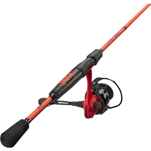 Lew's MACH Smash Spinning Reel and Fishing Rod Combo, Premium IM6 Graphite Blank Fishing Rod, Right or Left-Hand Retrieve, Split-Grip Winn Dri-Tac Handle and EVA Base, Black/Neon Red