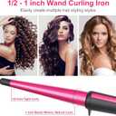 Hair Curling Wand, 0.5-1Inch Tapered Curling Iron, Professional Ceramic Hair Curler Wand with Heat-Resistant Glove, Dual Voltage (Rose Gold)