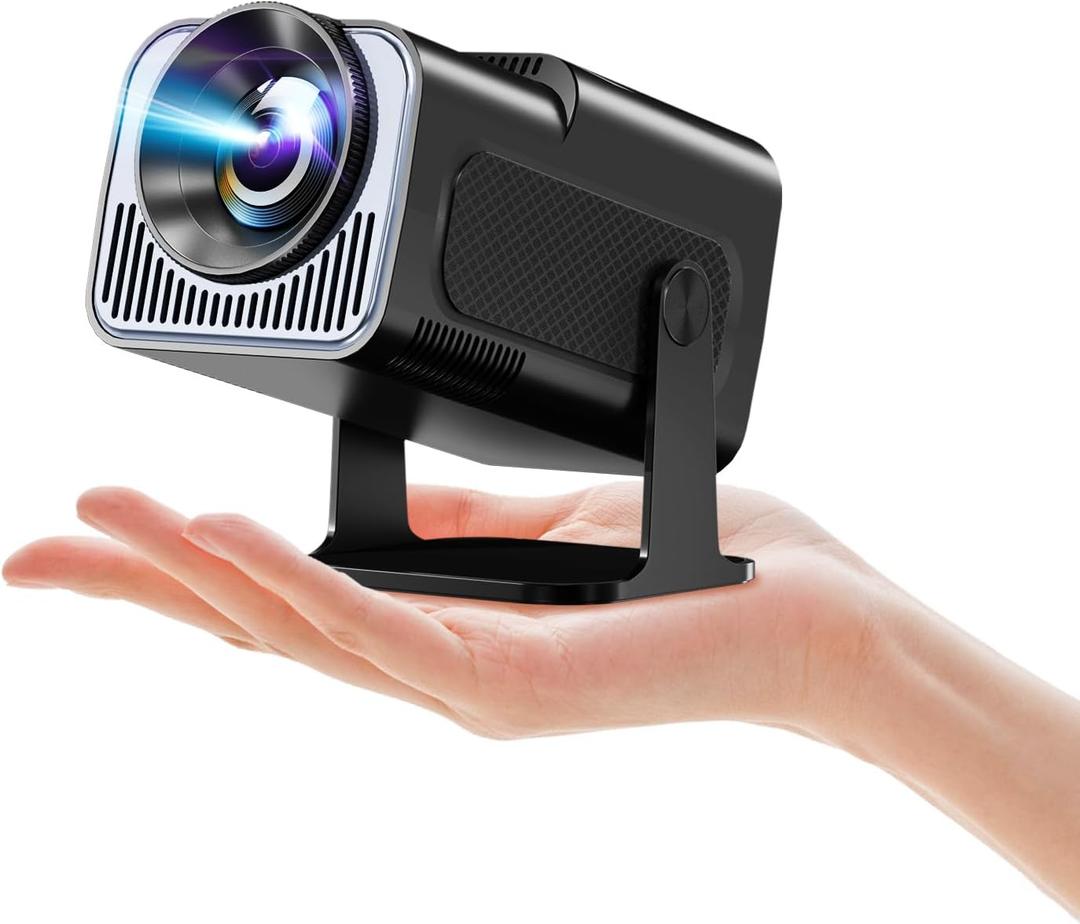 180-Rotation Adjustable StandHIPPUS Smart Mini Projector with WiFi and Bluetooth,1080P Portable 4k Outdoor Portable Projector,300ASIN LM,Support 2.4G/5G Wi-Fi6, BT5.2 With Android 11,Black.