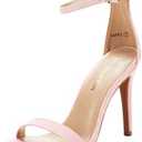 DREAM PAIRS Women's High Heels Flower Ankle Strap Stilettos Round Open Toe Dressy Sexy Sandals, Pink Size 7