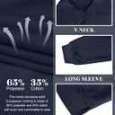 KFUBUO Women's Oversized Sweatshirt V Neck Long Sleeve Pullover Hoodie 2025 Fall Fashion Sweatshirts (Blue, XXL)