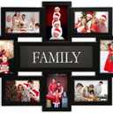 Jerry & Maggie 8 Opening Family Photo Frame 22×17, Family Picture Frame Selfie Gallery Collage Wall Hanging For 6×4 Photos 8 Pack, No-Assembly 3D Design Waterproof Memorial Keepsake, Black