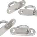 Stainless Steel Ceiling Hooks & Wall Hangers - Heavy Duty M6 Screw Mount, Rust-Proof Anchor Straps for Garage, Outdoor, Storage (4-Pack), M6 J Hook