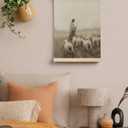 FGFK Christian Jesus Shepherd Wall Art Poster Hanger Frame, Christian Room Decor, Jesus and Lamb Religious Canvas Prints Framed Wall Decor for Home Bedroom Living Room Church, 12x16 Inch