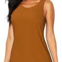Athletic Tank Top for Women - Brown Print Sleeveless Quick Dry Gym Yoga Running Tennis Tops, Small
