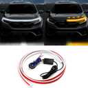 Cuttable LED Car Under Hood Light Strip Automotive Engine LED Strips Turning Light Guide Decorative Waterproof IP66 Daytime Exterior Decoration Accessories DC 15V White & Yellow 78.8in (78.8in White & Yellow)